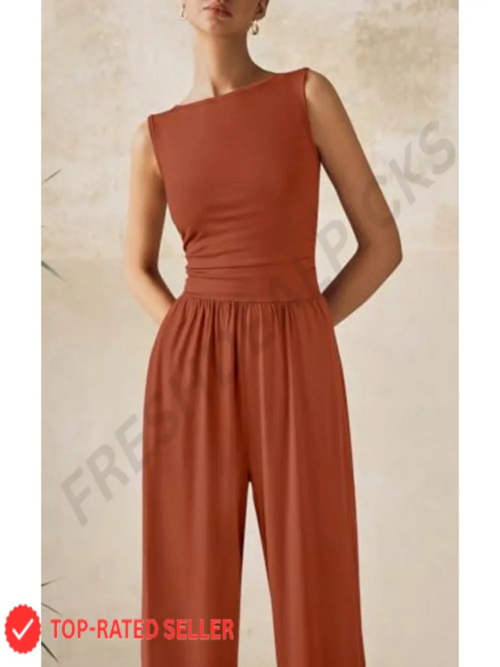 Sleeveless Wide Leg Jumpsuit for Women | Summer Romper with Pockets